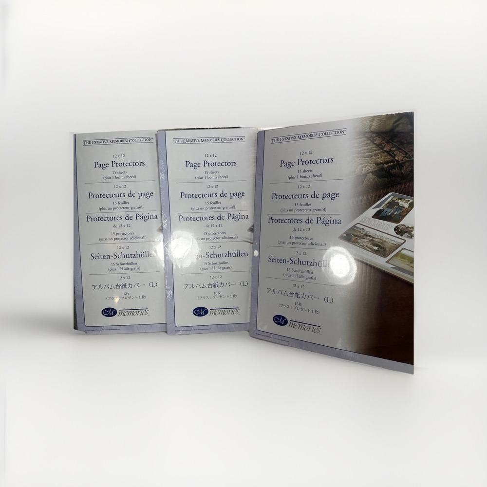 Lot of 3 Creative Memories Page Protectors 15 Sheets + 1 Bonus Sheet NOS